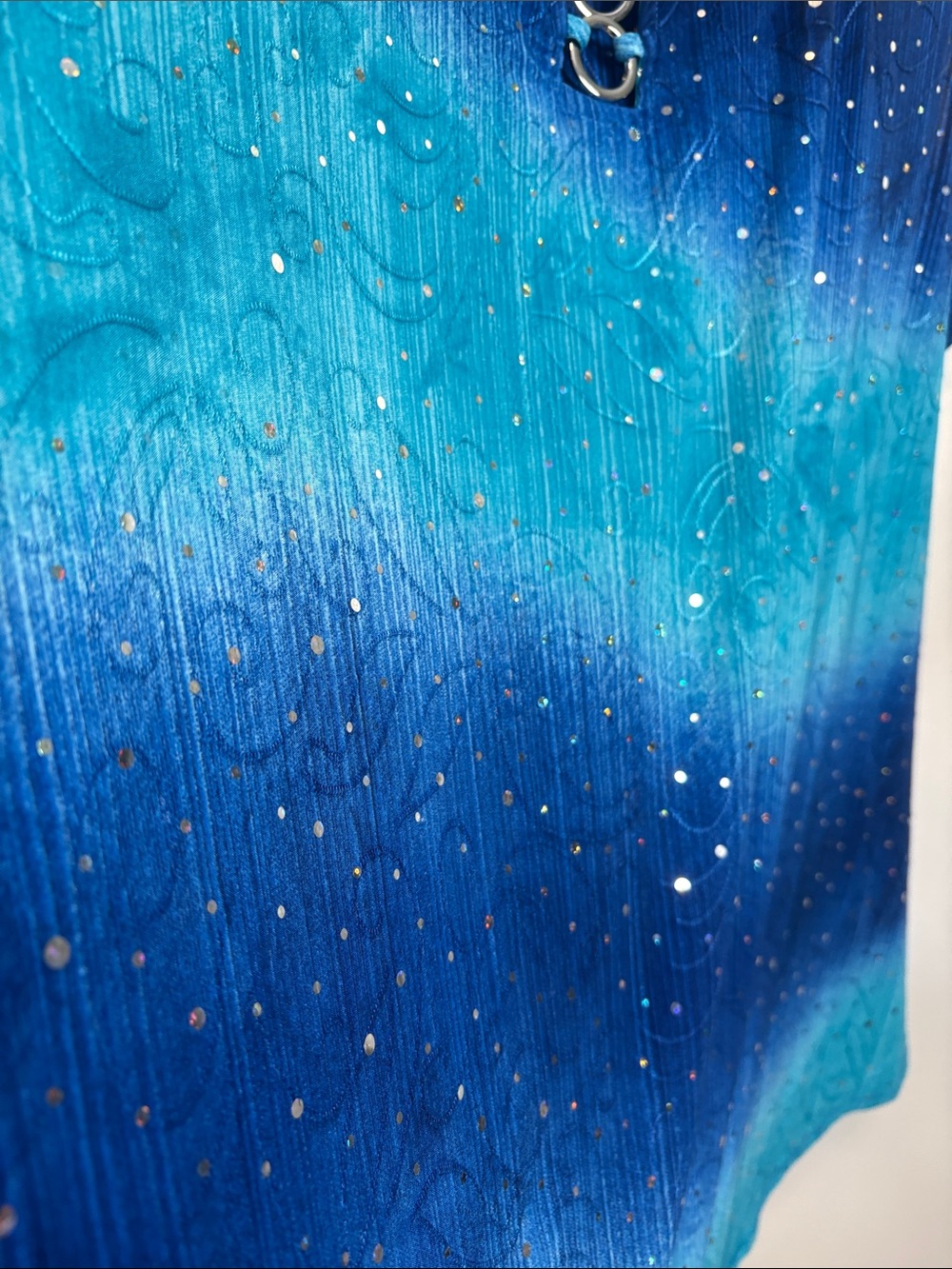 Avenue Blue Teal Ombre Tank with Silver Ring Accents - Picture 4 of 8